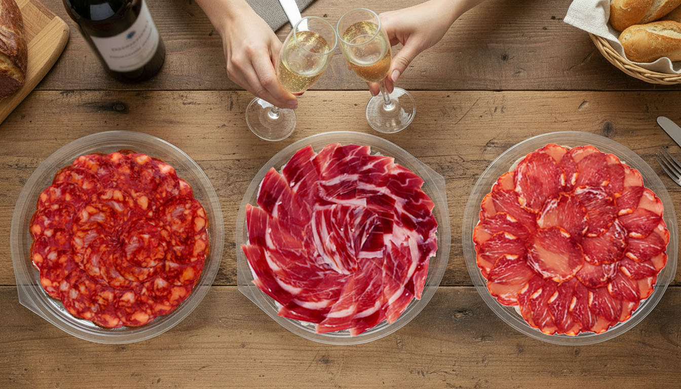 Jamón ibérico y embutidos ibéricos para compartir en una celebración