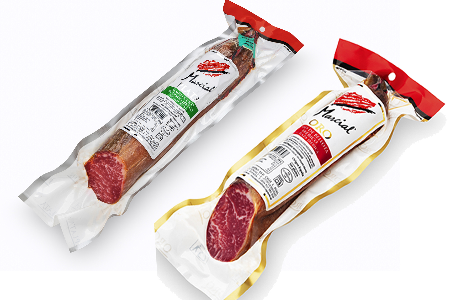 oro y plata en medias piezas medias de lomo ibérico marcial